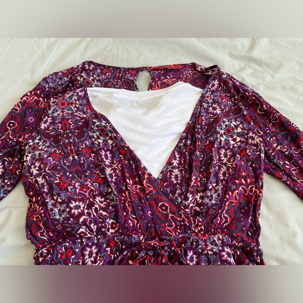 TIgerlily Women’s Playsuit Size 12 Long Sleeves Purple Red Pre Owned. - Picture 4 of 13